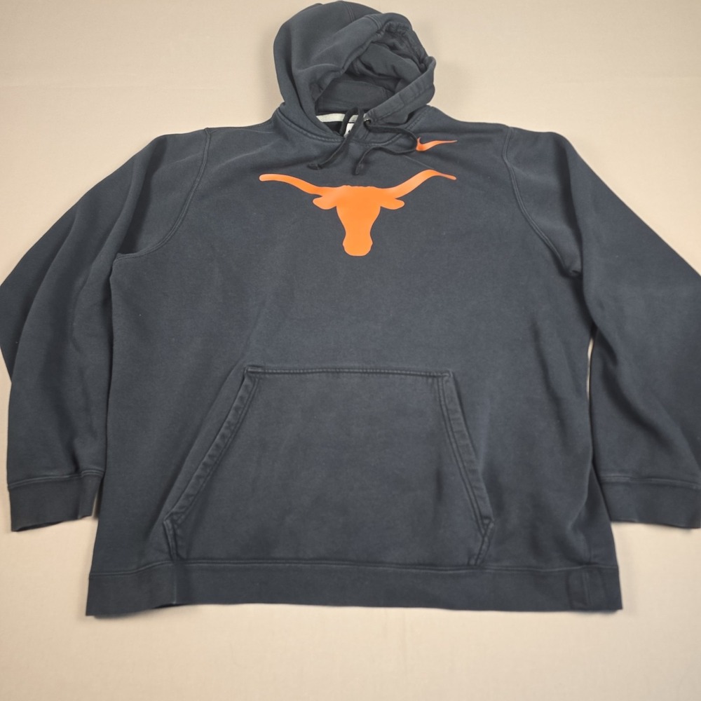 Nike Texas Longhorns Hoodie Mens XL Gray Primetime Club Fleece Pullover M31779